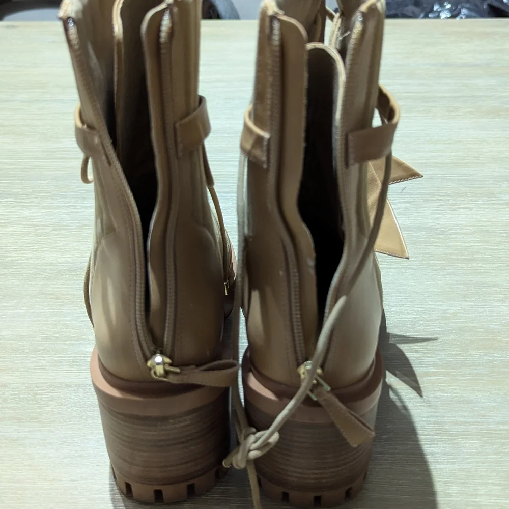 Alexandre Birman Tan Lace Up Boots Smooth Leather - Picture 3 of 6